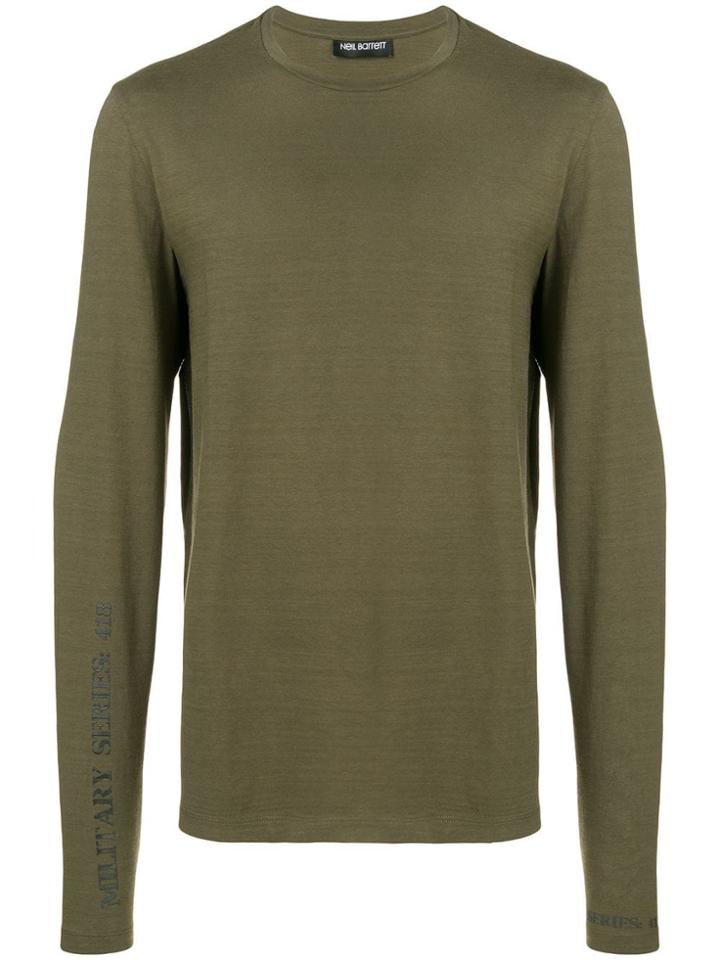 Neil Barrett Stamped Military Sweatshirt - Green