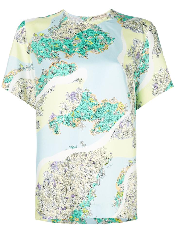 Emilio Pucci Shortsleeved Floral T-shirt - Multicolour