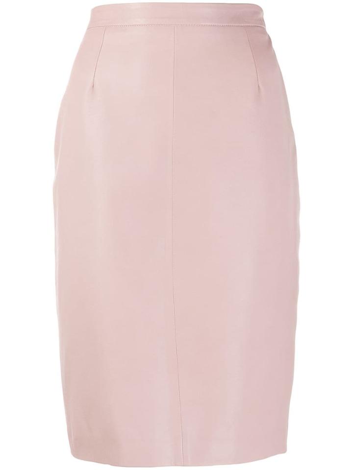 Red Valentino Leather Pencil Skirt - Pink
