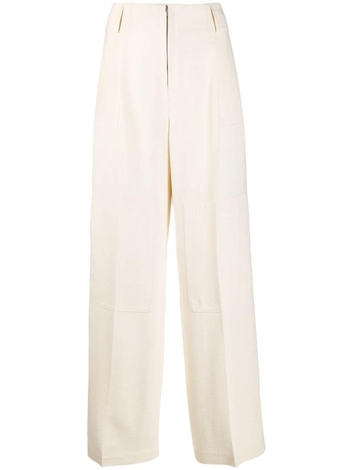 Jil Sander High Rise Wide-leg Trousers - White