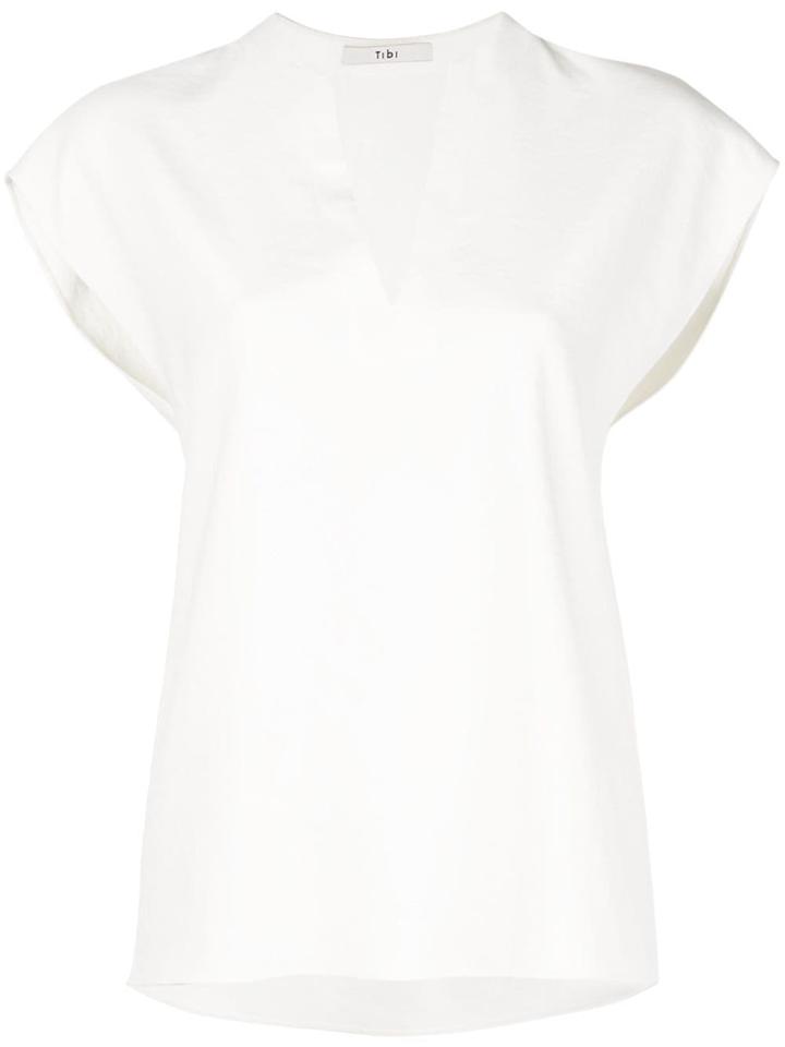 Tibi Split Neck Top - White
