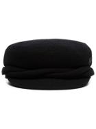 Maison Michel Black Abby Wool Sailor Hat
