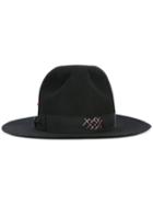 Borsalino Strap Detail Fedora Hat, Women's, Size: 58, Black, Rabbit Fur