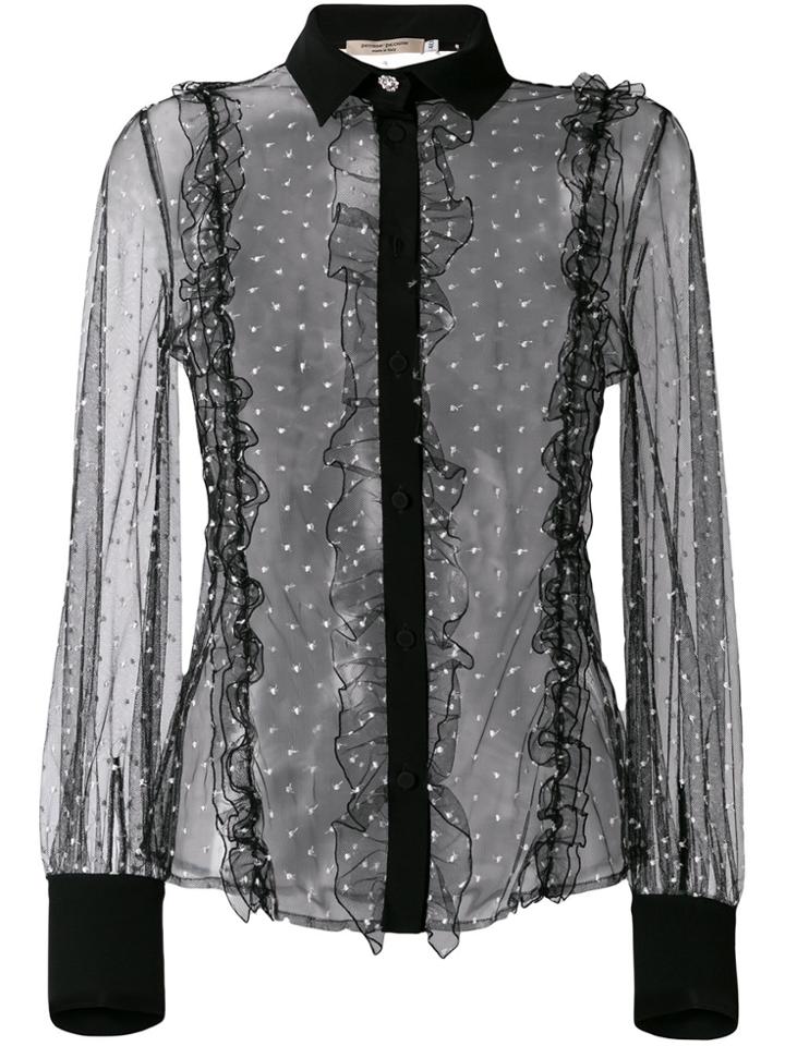 Piccione. Piccione Lace Embroidered Blouse - Black