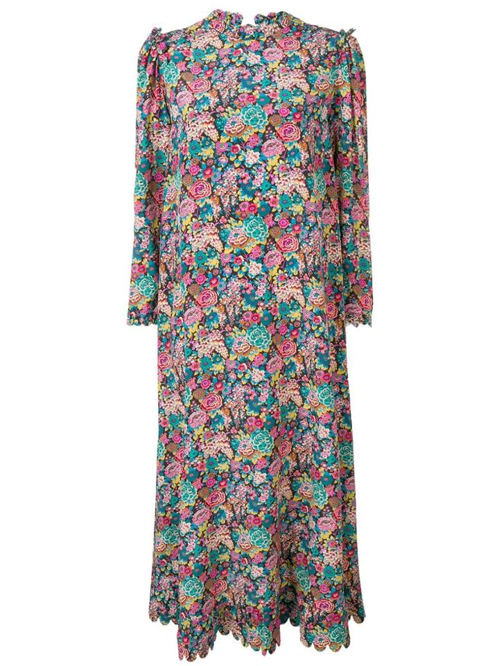 Horror Vacui All-over Print Dress - Blue