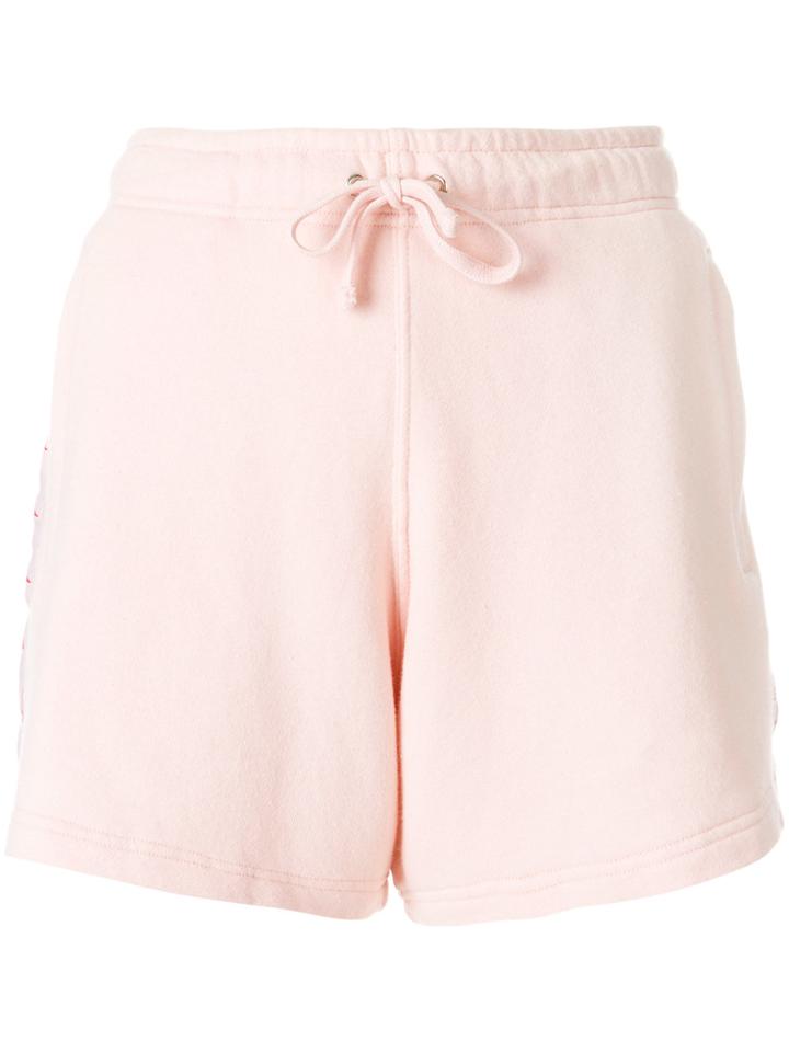 Faith Connexion Logo Stripe Track Shorts - Pink & Purple