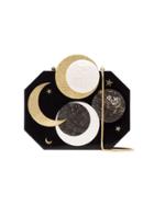 Nathalie Trad Lucia Moon Print Shell Clutch Bag - Black