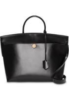 Burberry Leather Society Top Handle Bag - Black