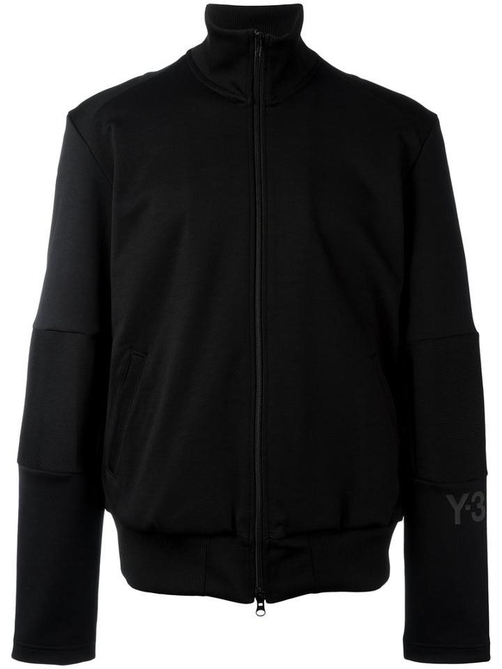Y-3 High Neck Zipped Sweatshirt, Men's, Size: Large, Black, Cotton/polyester