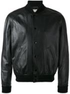 Saint Laurent - Classic Bomber Jacket - Men - Cotton/leather/cupro/wool - 52, Black, Cotton/leather/cupro/wool