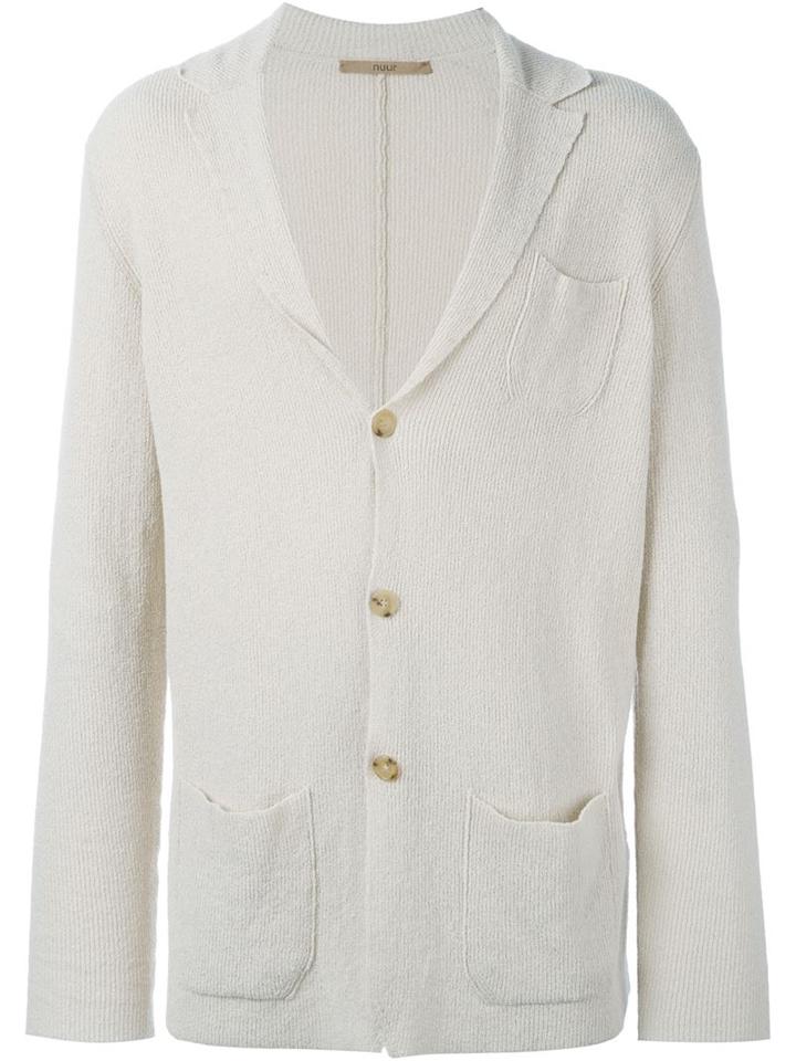 Nuur Collared Button Down Cardigan, Men's, Size: 50, Nude/neutrals, Cotton/nylon