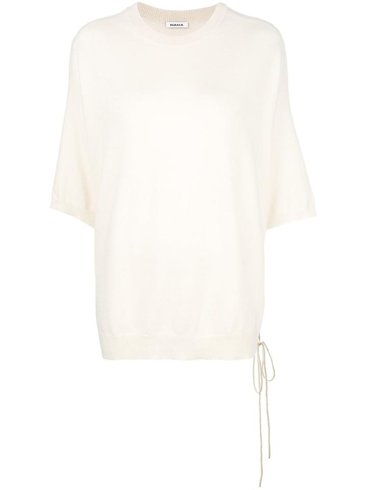 P.a.r.o.s.h. Cashmere Short-sleeve Knit Top - Nude & Neutrals