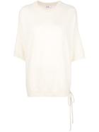 P.a.r.o.s.h. Cashmere Short-sleeve Knit Top - Nude & Neutrals