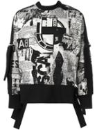 Ktz 'newspaper Print Bondage' Sweatshirt, Men's, Size: Medium, Black, Cotton