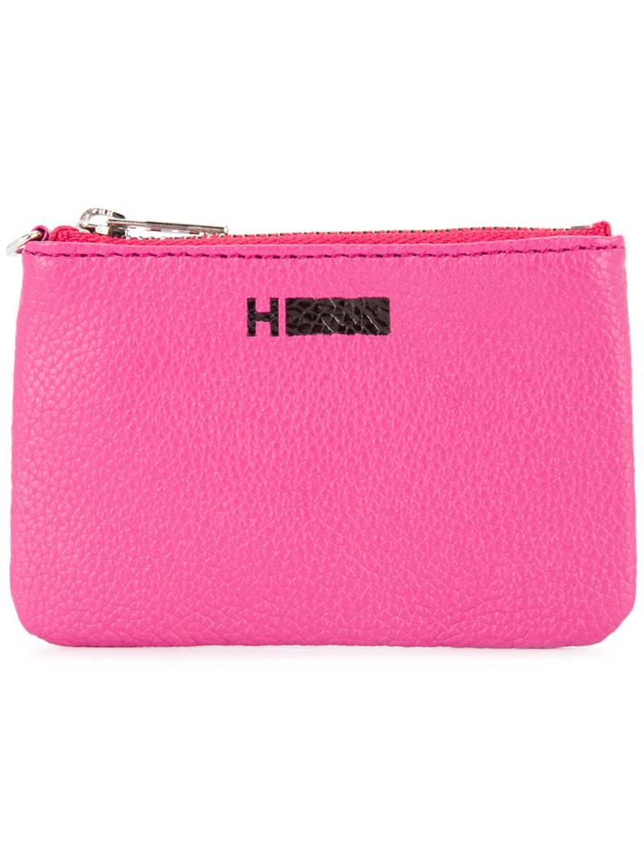 H Beauty & Youth Logo Stamp Zip Wallet - Pink & Purple
