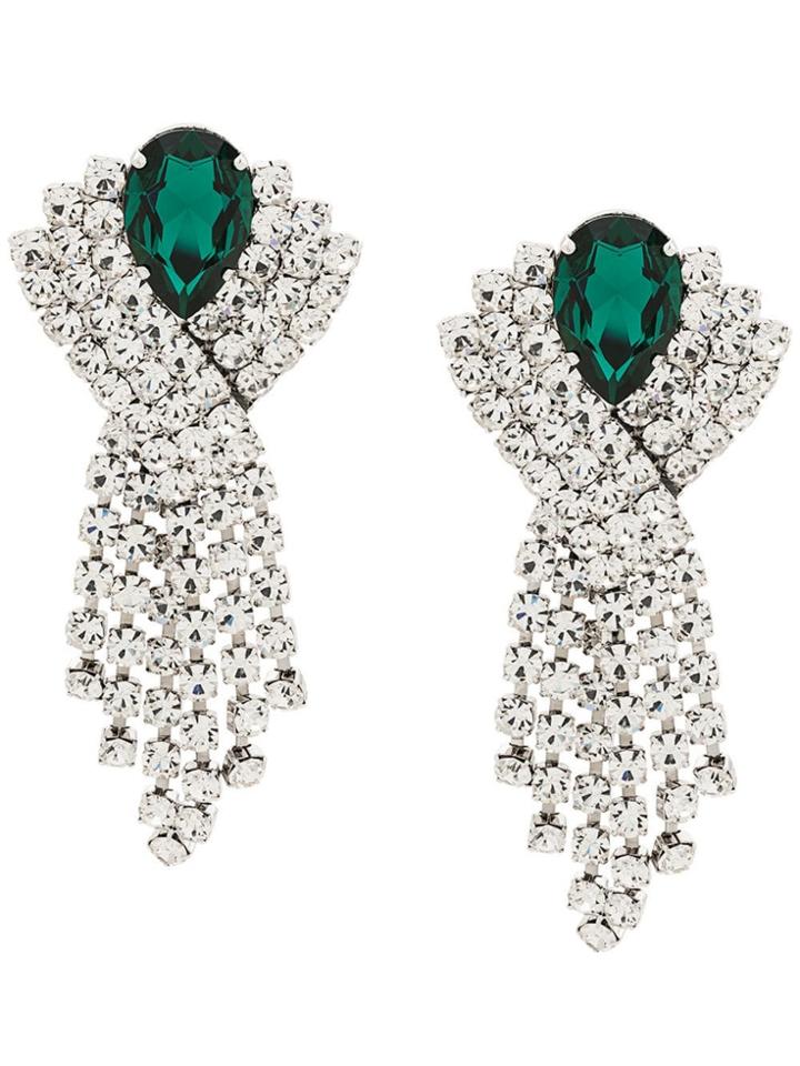 Alessandra Rich Embellished Clip-on Earrings - Metallic