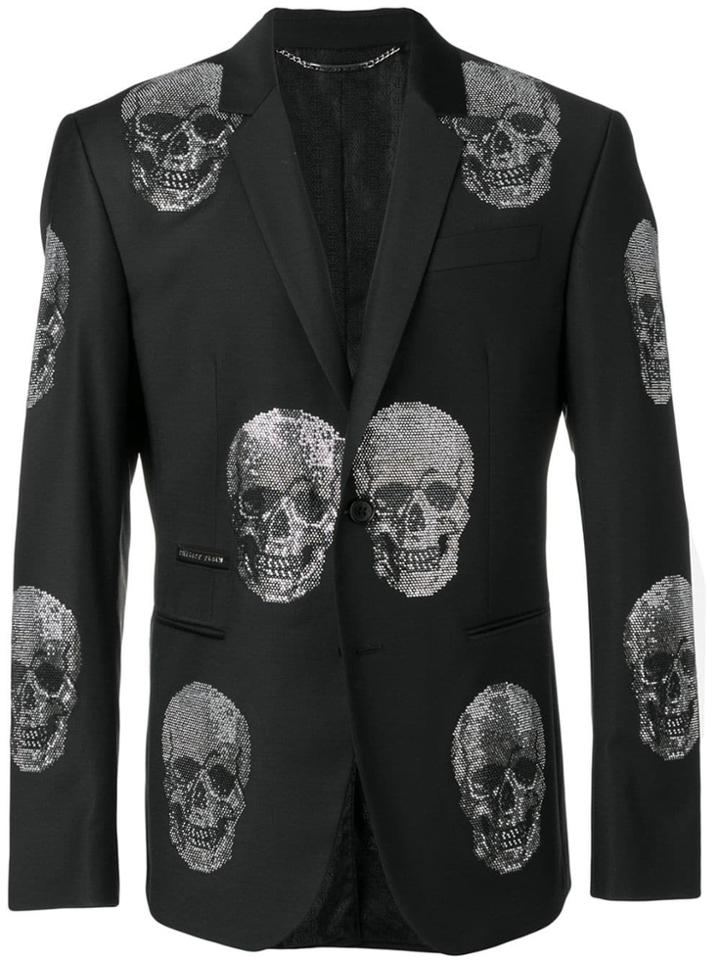Philipp Plein Skull Structured Blazer - Black