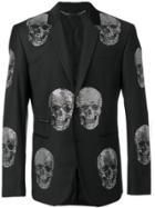 Philipp Plein Skull Structured Blazer - Black