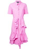 Boutique Moschino - Ruffled Shirt Dress - Women - Cotton/other Fibres - 42, Pink/purple, Cotton/other Fibres