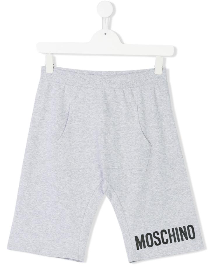 Moschino Kids Teen Logo Printed Shorts - Grey