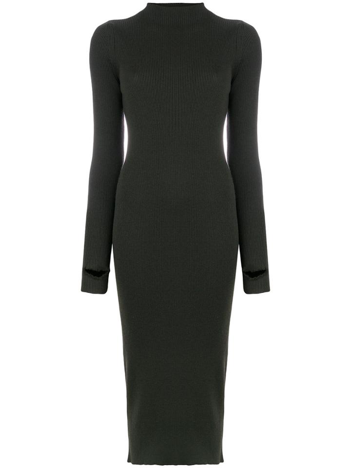 Ports 1961 Ribbed High Neck Sweater Dress - Green