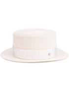 Maison Michel Woven Hat, Women's, Size: M, White, Straw