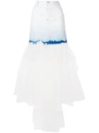 Unravel Project Bleached Tulle Skirt - Blue