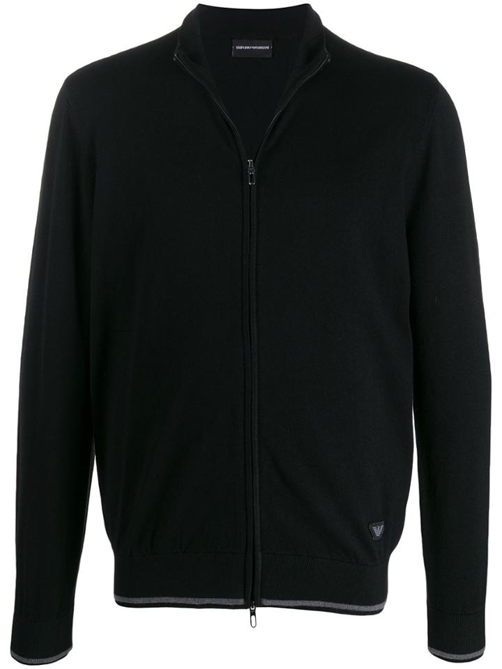 Emporio Armani Zipped Neck Sweatshirt - Black