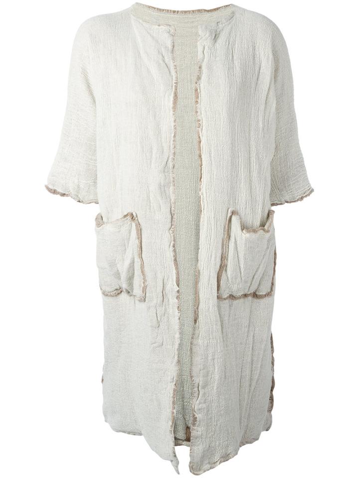Daniela Gregis Shortsleeved Coat, Women's, Nude/neutrals, Wool