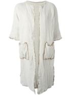 Daniela Gregis Shortsleeved Coat, Women's, Nude/neutrals, Wool