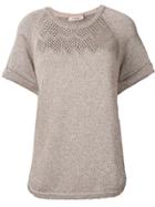 Twin-set Cuffed Knit Top - Neutrals