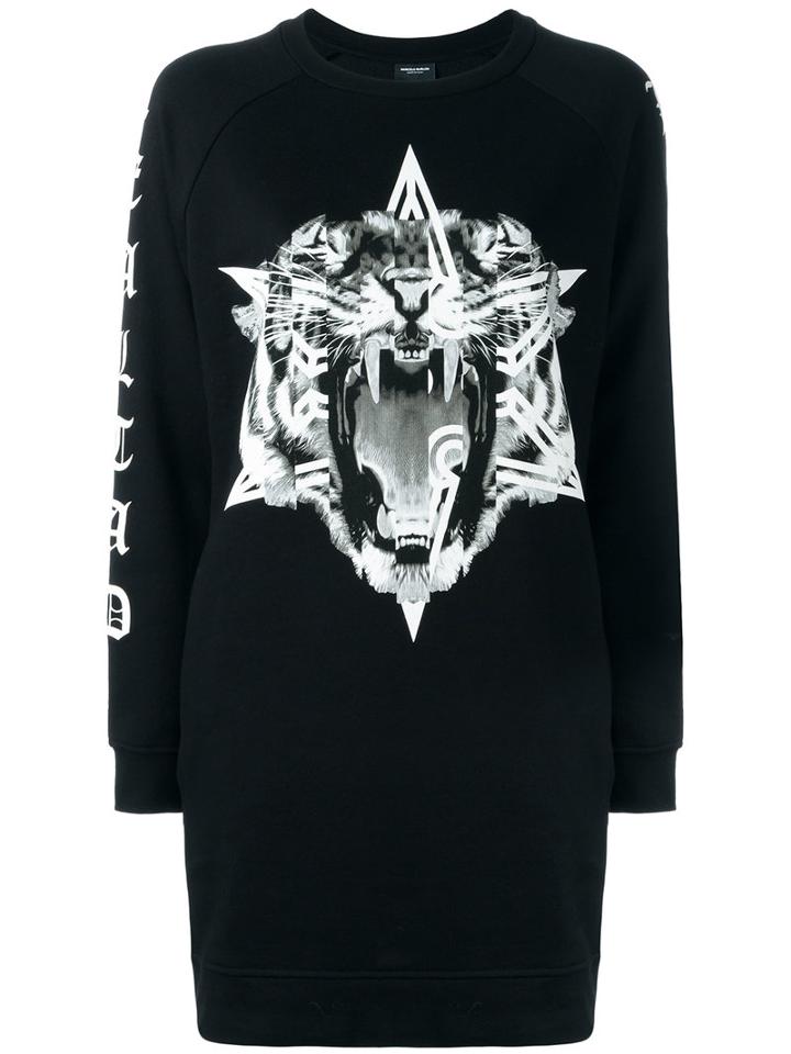 Marcelo Burlon County Of Milan - Sweatshirt Dress - Women - Cotton - L, Women's, Black, Cotton
