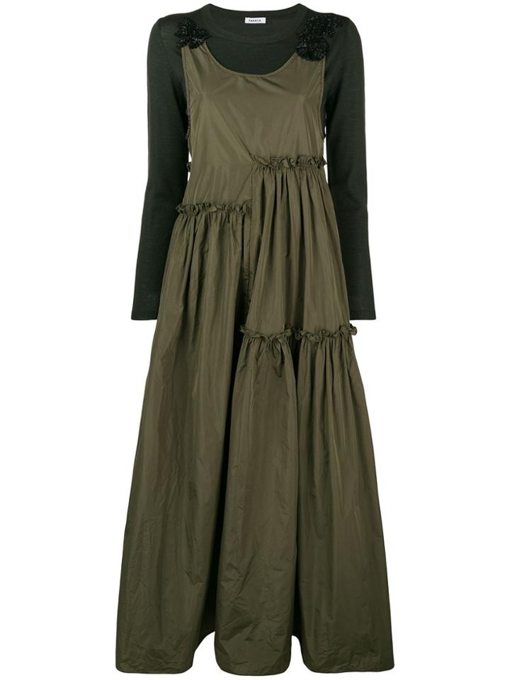 P.a.r.o.s.h. Ruffle Flared Dress - Green