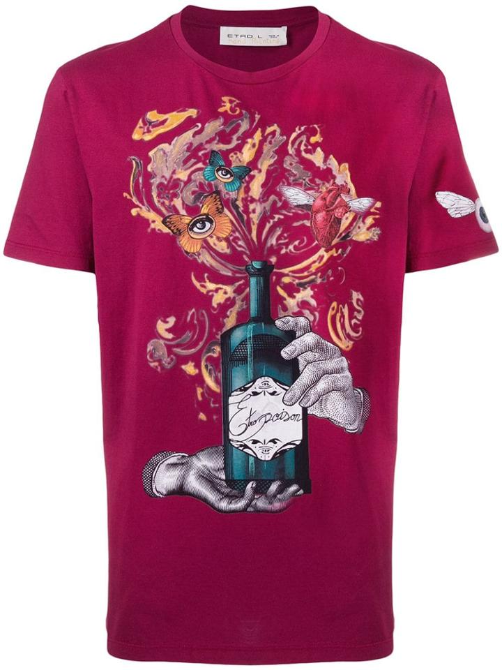 Etro Poison Bottle Print T-shirt - Red