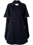 Bazar Deluxe - Double Breasted Coat - Women - Cotton/spandex/elastane - 40, Blue, Cotton/spandex/elastane