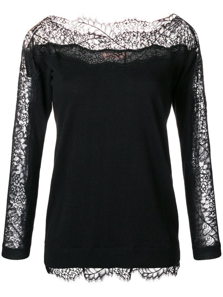 Twin-set Lace Knit Sweater - Black