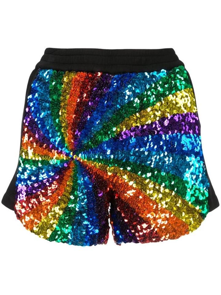 Manish Arora Rainbow Sequin Shorts - Multicolour