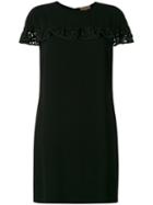 Burberry - Ruffled Detail Shift Dress - Women - Cotton/polyamide/polyester/rayon - 12, Black, Cotton/polyamide/polyester/rayon