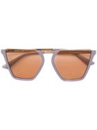Mcq By Alexander Mcqueen Eyewear Half Frame Square Sunglasses - Purple