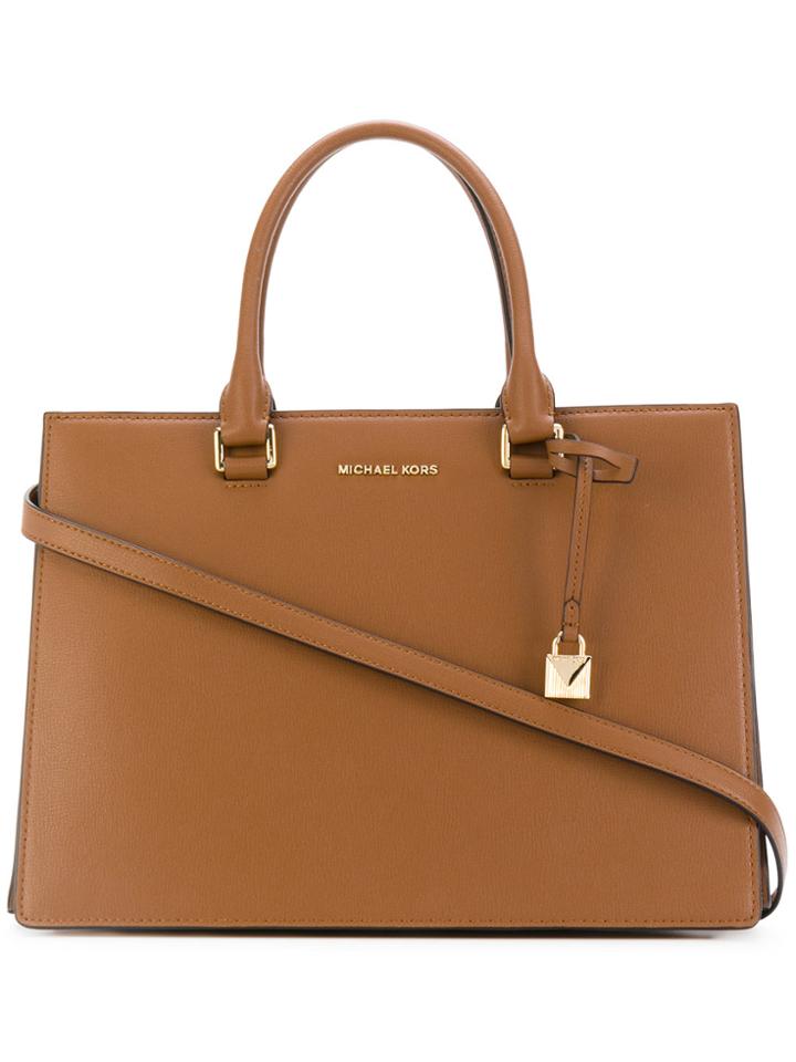 Michael Michael Kors Square Tote Bag - Brown