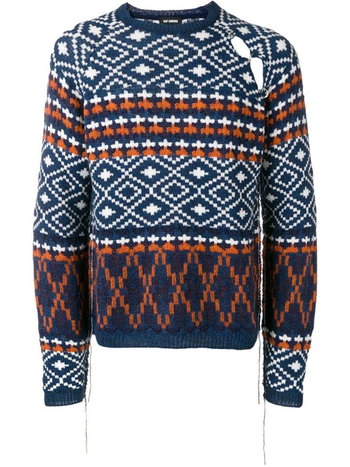 Raf Simons Patterned Jumper - Blue