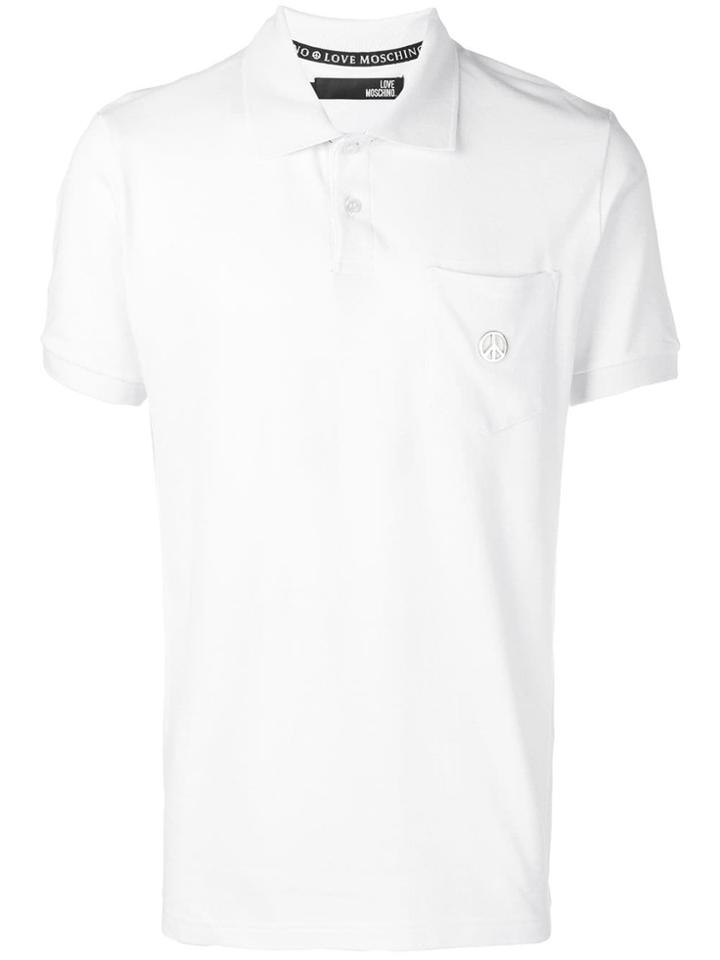 Love Moschino Peace Crest Pocket Polo Shirt - White
