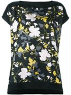 Salvatore Ferragamo Floral Print T-shirt, Women's, Size: Small, Black, Cotton/silk