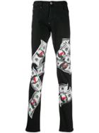 Philipp Plein Skull 100 Dollar Print Jeans - Black