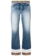 Alanui Beaded Fringe Jeans - Blue