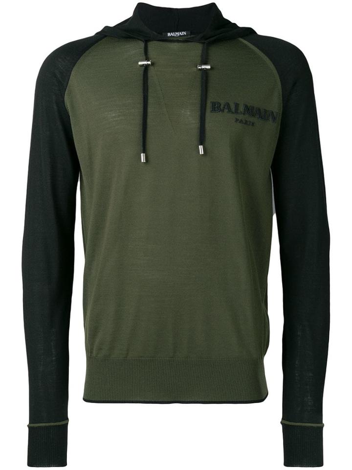 Balmain Logo Hoodie - Green