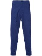 Ganryu Comme Des Garcons - Cropped Loose-fit Trousers - Men - Cotton - S, Blue, Cotton