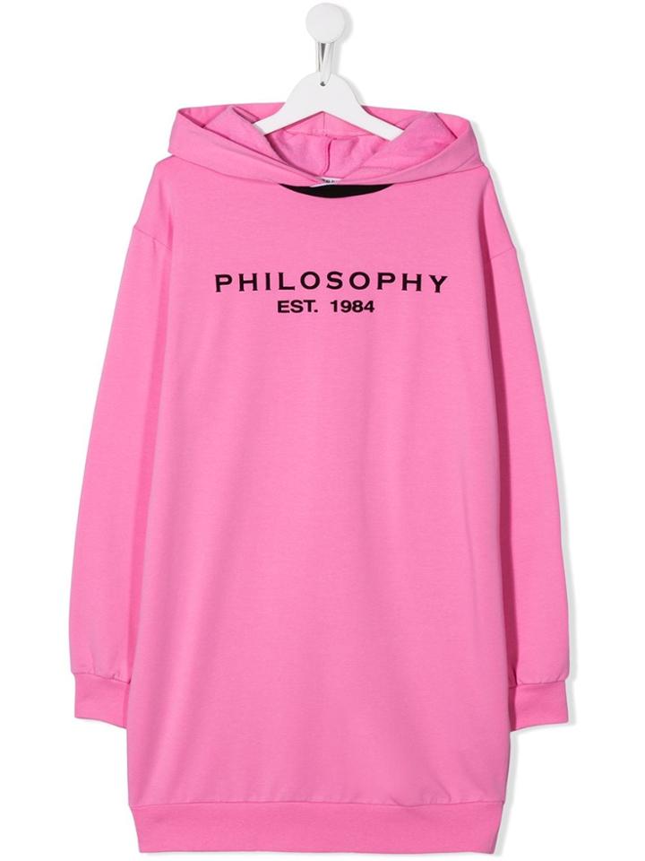 Philosophy Di Lorenzo Serafini Kids Teen Logo Sweatshirt Dress - Pink