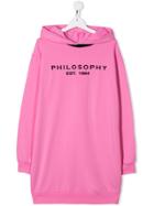 Philosophy Di Lorenzo Serafini Kids Teen Logo Sweatshirt Dress - Pink