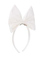 Hucklebones London Giant Embroidered Organza Bow Hairband, Girl's, White